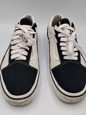 Vans Black and White Low-Top Skate Sneakers